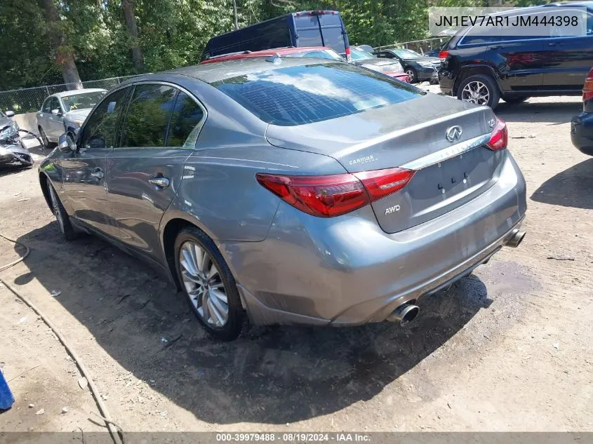 JN1EV7AR1JM444398 2018 Infiniti Q50 3.0T Luxe