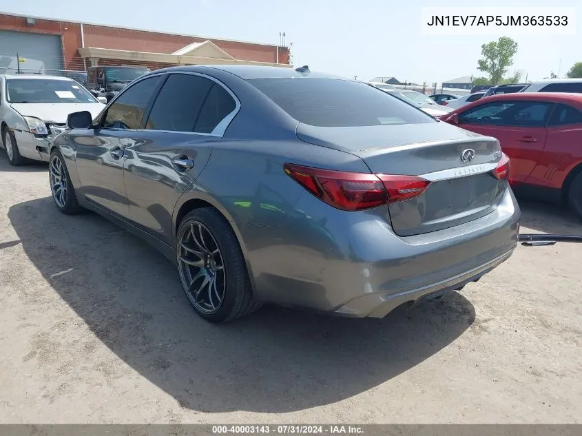 JN1EV7AP5JM363533 2018 Infiniti Q50 3.0T Luxe