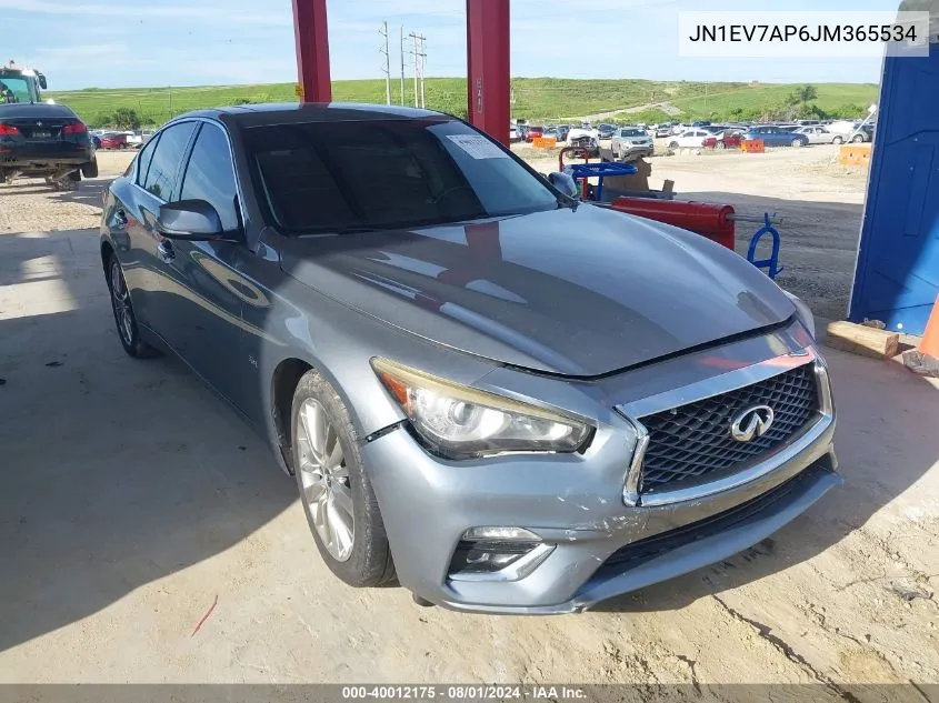 2018 Infiniti Q50 3.0T Luxe VIN: JN1EV7AP6JM365534 Lot: 40012175