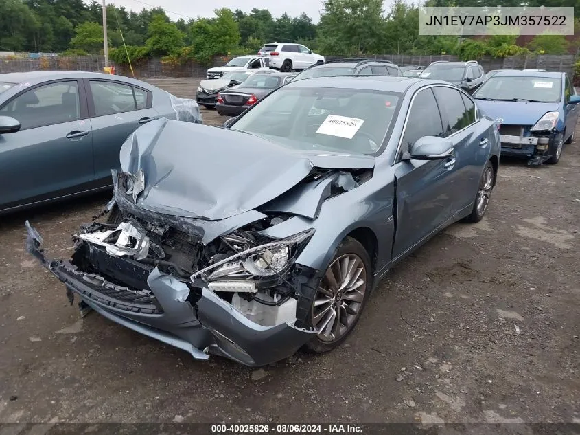 JN1EV7AP3JM357522 2018 Infiniti Q50 3.0T Luxe