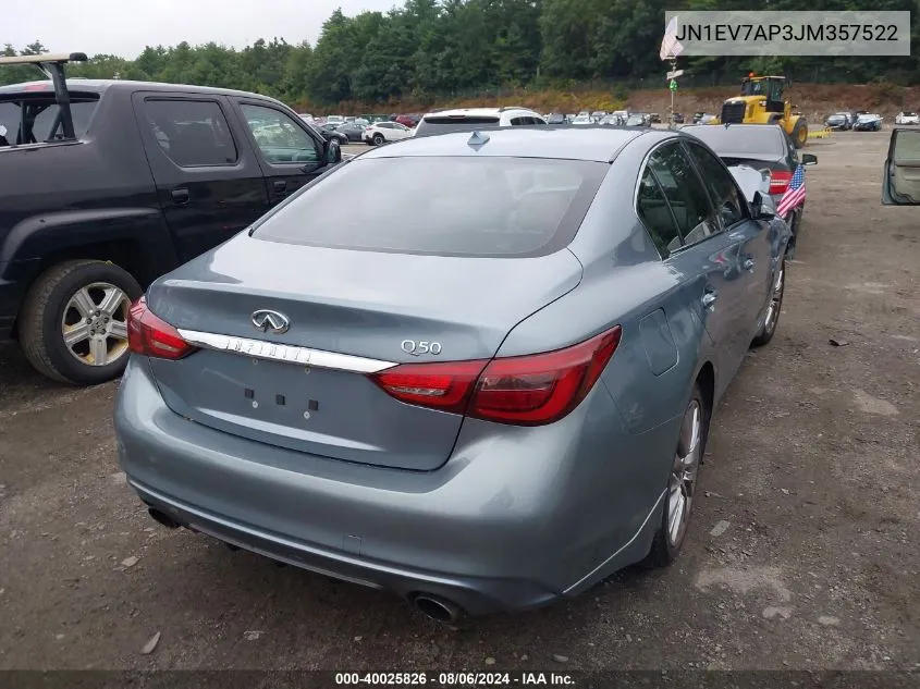 2018 Infiniti Q50 3.0T Luxe VIN: JN1EV7AP3JM357522 Lot: 40025826