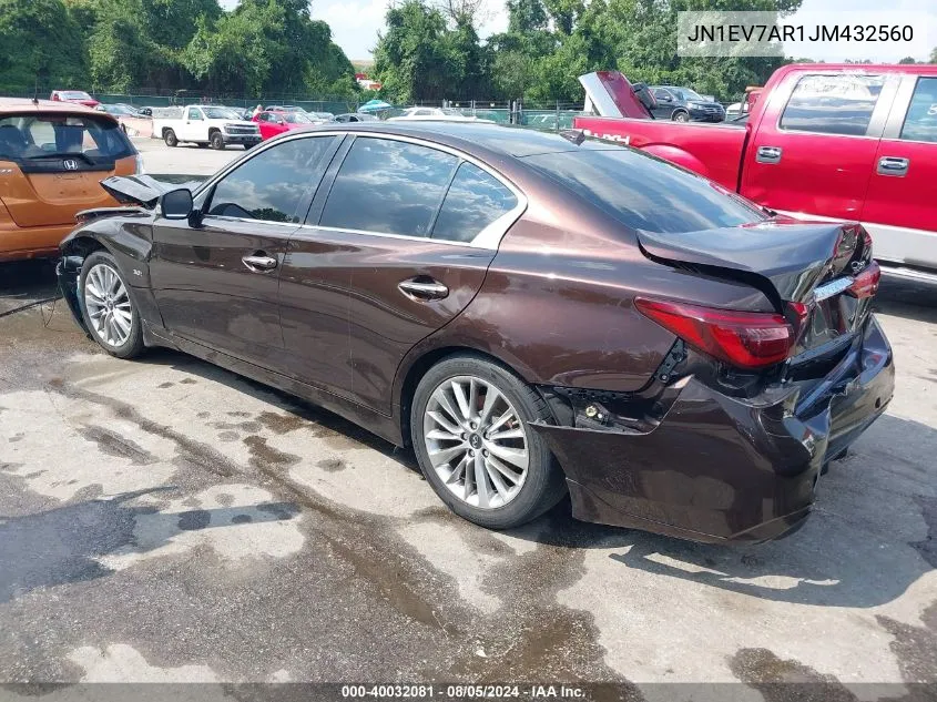 JN1EV7AR1JM432560 2018 Infiniti Q50 3.0T Luxe