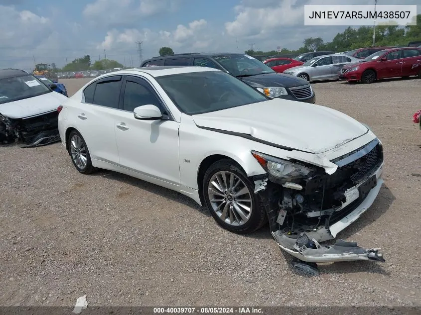 2018 Infiniti Q50 3.0T Luxe VIN: JN1EV7AR5JM438507 Lot: 40039707