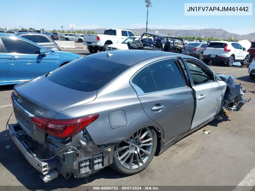 2018 Infiniti Q50 3.0T Red Sport 400 VIN: JN1FV7AP4JM461442 Lot: 40060782