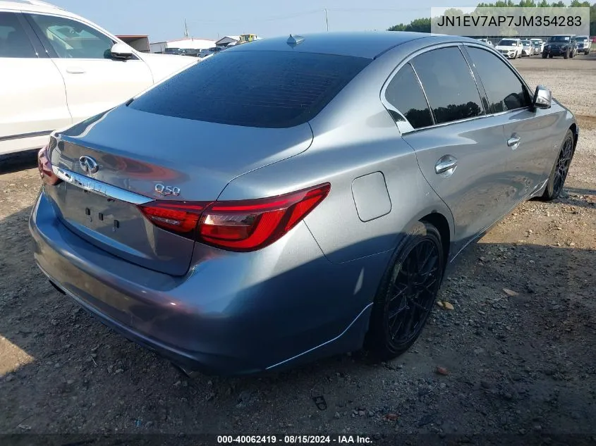 2018 Infiniti Q50 3.0T Luxe VIN: JN1EV7AP7JM354283 Lot: 40062419