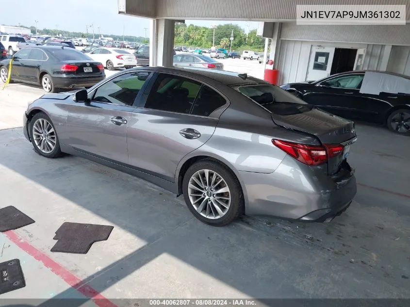 2018 Infiniti Q50 3.0T Luxe VIN: JN1EV7AP9JM361302 Lot: 40062807