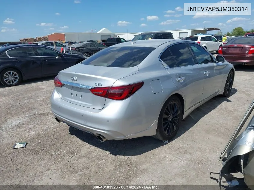 JN1EV7AP5JM350314 2018 Infiniti Q50 3.0T Luxe