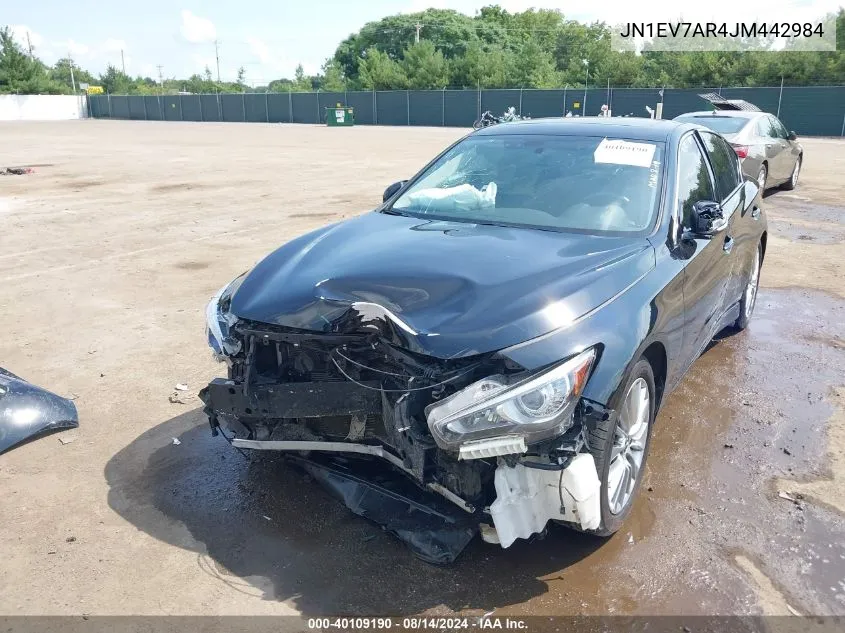 2018 Infiniti Q50 3.0T Luxe VIN: JN1EV7AR4JM442984 Lot: 40109190