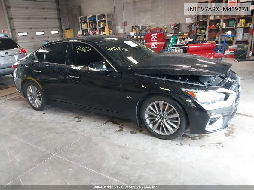 2018 Infiniti Q50 3.0T Luxe VIN: JN1EV7ARXJM439278 Lot: 40111850