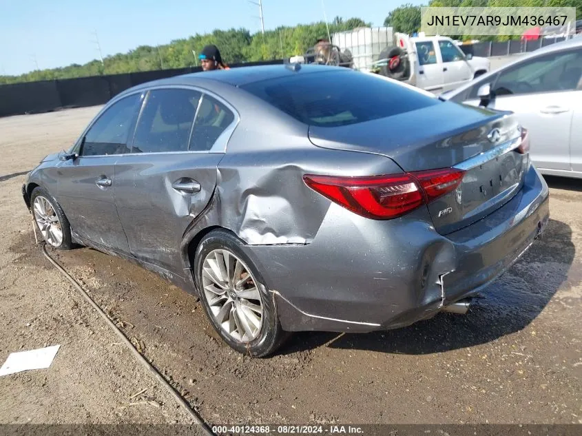 2018 Infiniti Q50 3.0T Luxe VIN: JN1EV7AR9JM436467 Lot: 40124368