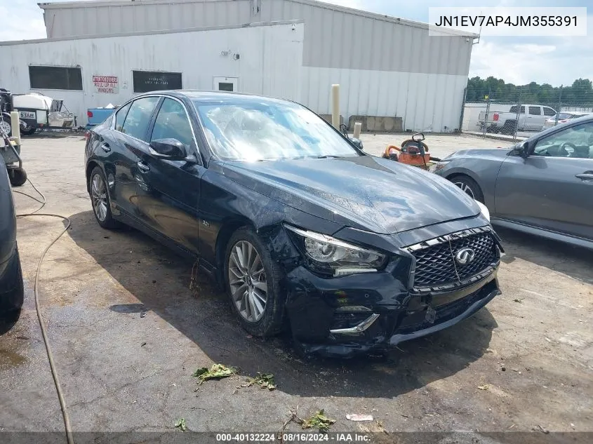 2018 Infiniti Q50 3.0T Luxe VIN: JN1EV7AP4JM355391 Lot: 40132224