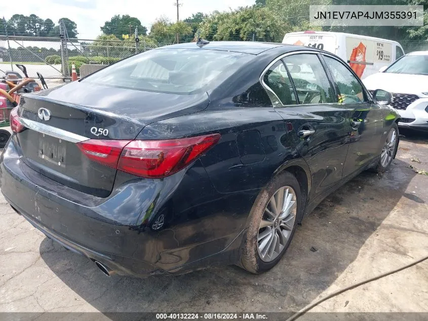 2018 Infiniti Q50 3.0T Luxe VIN: JN1EV7AP4JM355391 Lot: 40132224