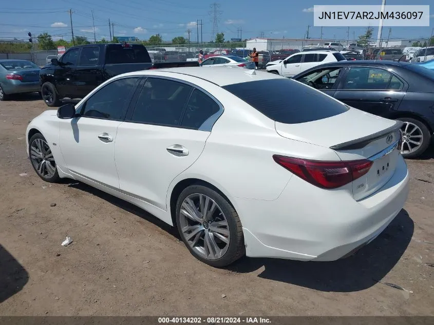 2018 Infiniti Q50 3.0T Sport VIN: JN1EV7AR2JM436097 Lot: 40134202