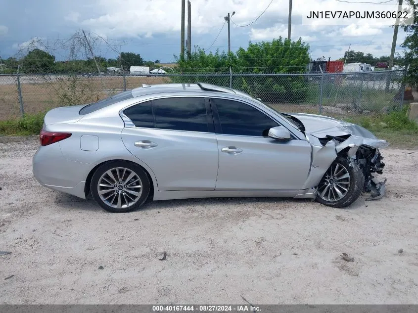 2018 Infiniti Q50 3.0T Luxe VIN: JN1EV7AP0JM360622 Lot: 40167444