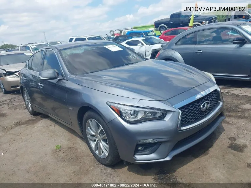 2018 Infiniti Q50 2.0T Pure VIN: JN1CV7AP3JM400182 Lot: 40171882