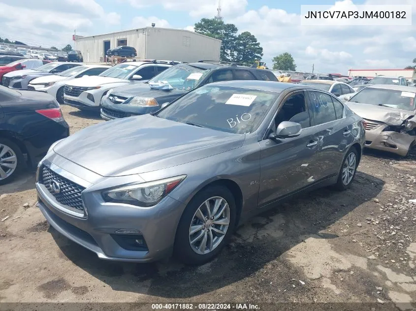 2018 Infiniti Q50 2.0T Pure VIN: JN1CV7AP3JM400182 Lot: 40171882