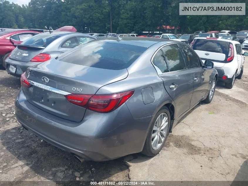 JN1CV7AP3JM400182 2018 Infiniti Q50 2.0T Pure