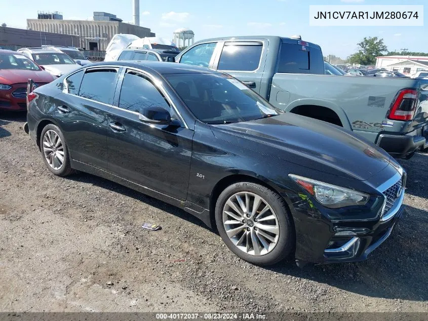 2018 Infiniti Q50 2.0T Luxe VIN: JN1CV7AR1JM280674 Lot: 40172037