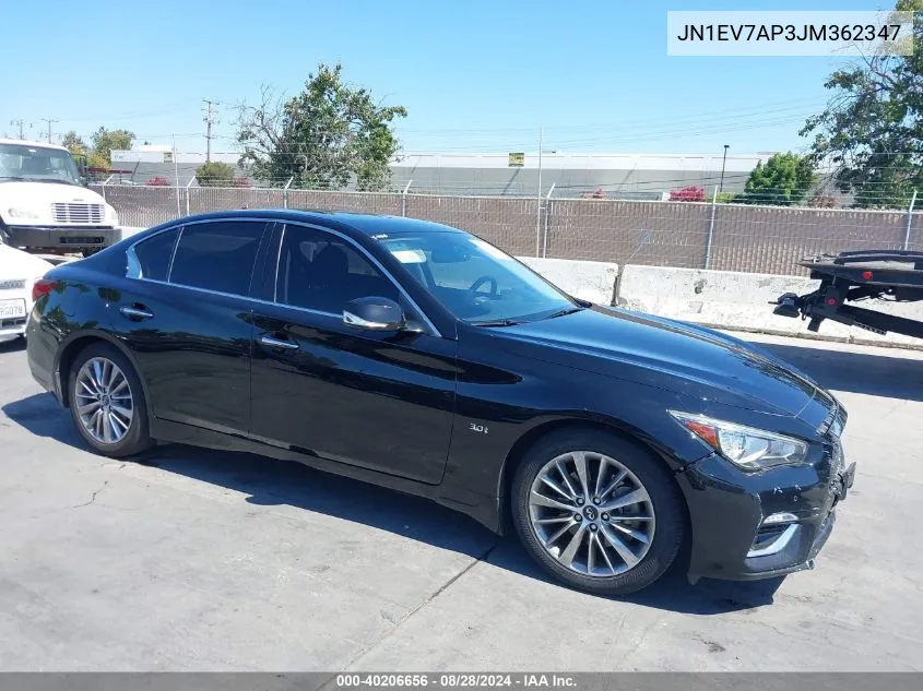 2018 Infiniti Q50 3.0T Luxe VIN: JN1EV7AP3JM362347 Lot: 40206656