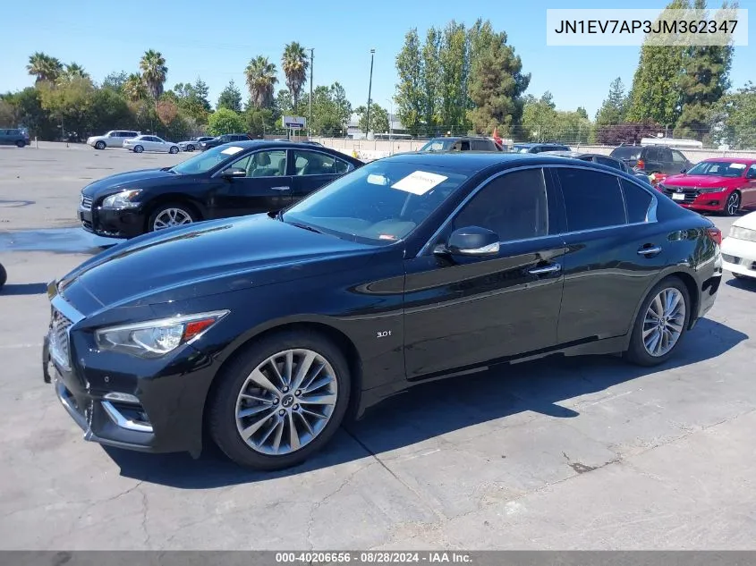 2018 Infiniti Q50 3.0T Luxe VIN: JN1EV7AP3JM362347 Lot: 40206656