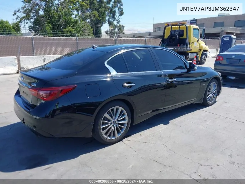 2018 Infiniti Q50 3.0T Luxe VIN: JN1EV7AP3JM362347 Lot: 40206656