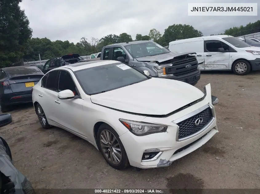 2018 Infiniti Q50 3.0T Luxe VIN: JN1EV7AR3JM445021 Lot: 40221422