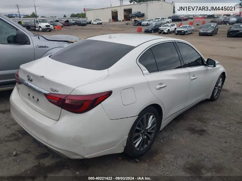 2018 Infiniti Q50 3.0T Luxe VIN: JN1EV7AR3JM445021 Lot: 40221422