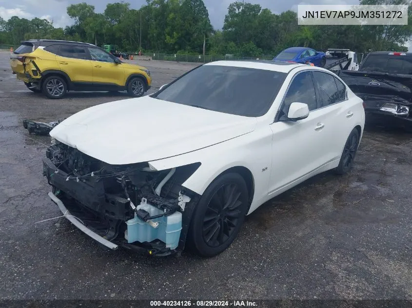 2018 Infiniti Q50 3.0T Luxe VIN: JN1EV7AP9JM351272 Lot: 40234126