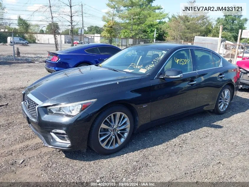 2018 Infiniti Q50 Luxe/Sport VIN: JN1EV7AR2JM433121 Lot: 40253103