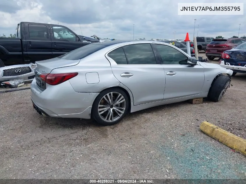 2018 Infiniti Q50 3.0T Sport VIN: JN1EV7AP6JM355795 Lot: 40259321