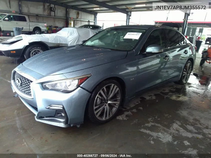 2018 Infiniti Q50 3.0T Luxe/3.0T Sport VIN: JN1EV7AP8JM355572 Lot: 40266727