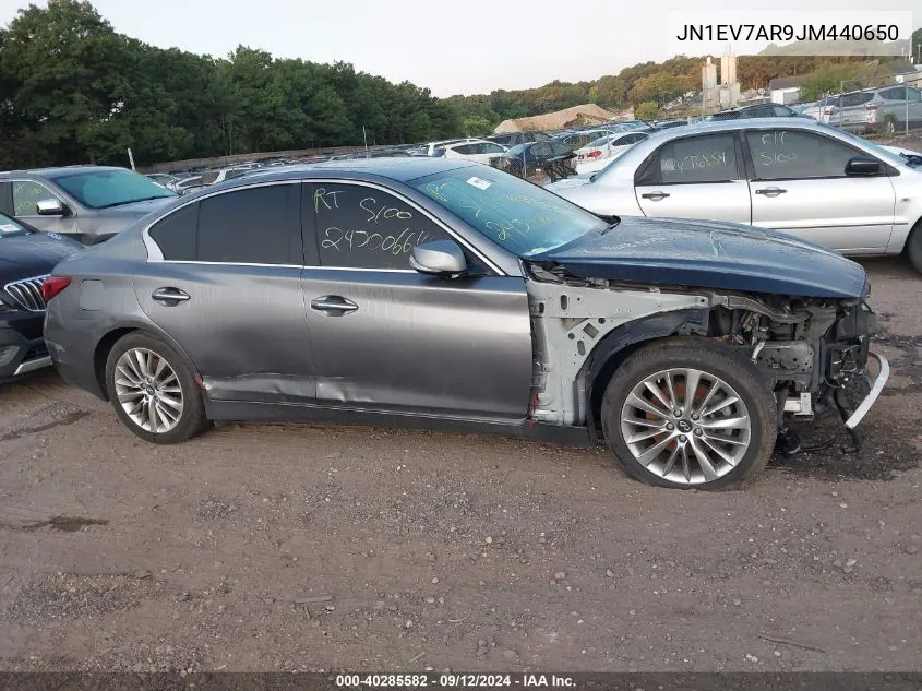 2018 Infiniti Q50 3.0T Luxe VIN: JN1EV7AR9JM440650 Lot: 40285582