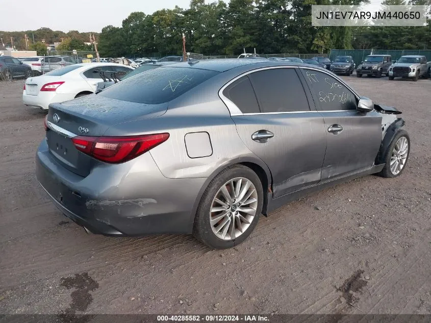 2018 Infiniti Q50 3.0T Luxe VIN: JN1EV7AR9JM440650 Lot: 40285582