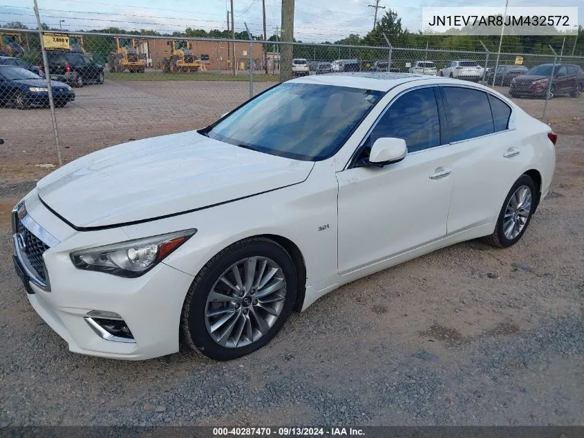 2018 Infiniti Q50 Luxe/Sport VIN: JN1EV7AR8JM432572 Lot: 40287470