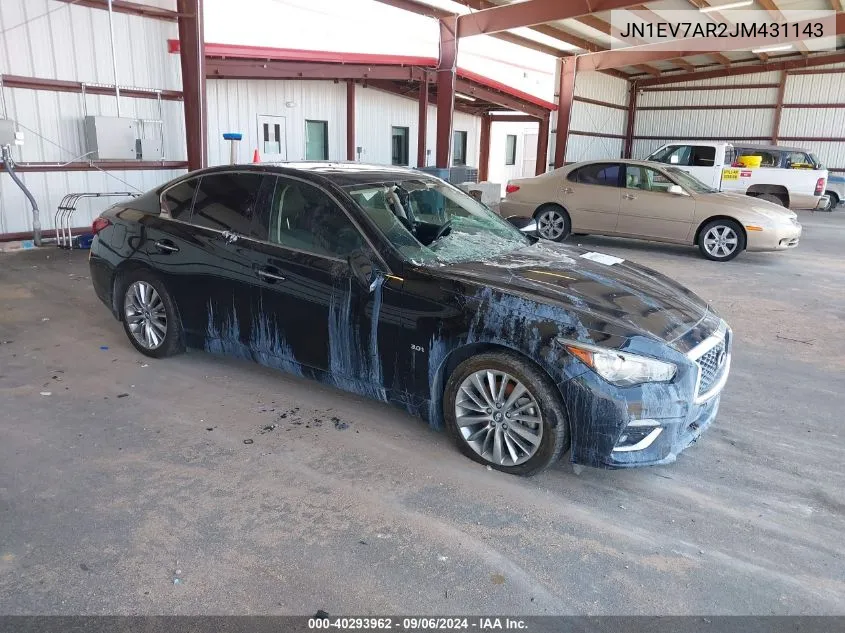 2018 Infiniti Q50 3.0T Luxe VIN: JN1EV7AR2JM431143 Lot: 40293962