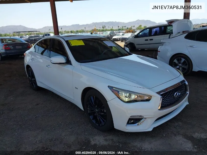 2018 Infiniti Q50 3.0T Luxe VIN: JN1EV7AP8JM360531 Lot: 40294028