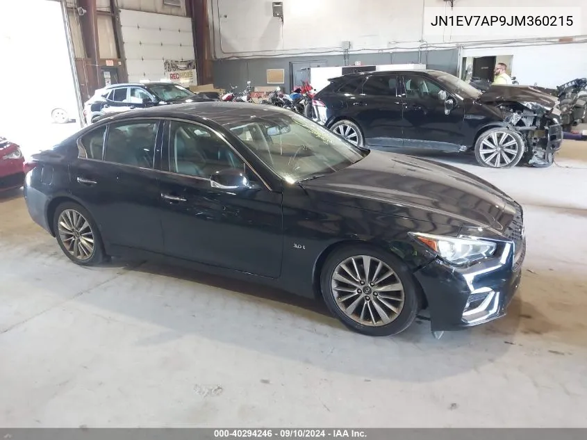 2018 Infiniti Q50 3.0T Luxe VIN: JN1EV7AP9JM360215 Lot: 40294246