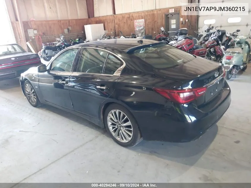 JN1EV7AP9JM360215 2018 Infiniti Q50 3.0T Luxe