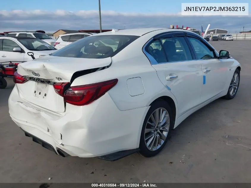 JN1EV7AP2JM363215 2018 Infiniti Q50 Luxe/Sport