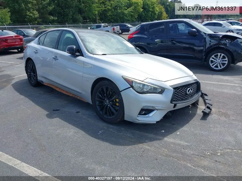 JN1EV7AP6JM361337 2018 Infiniti Q50 Luxe/Sport