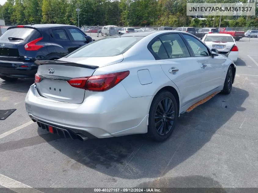 2018 Infiniti Q50 3.0T Luxe VIN: JN1EV7AP6JM361337 Lot: 40327157