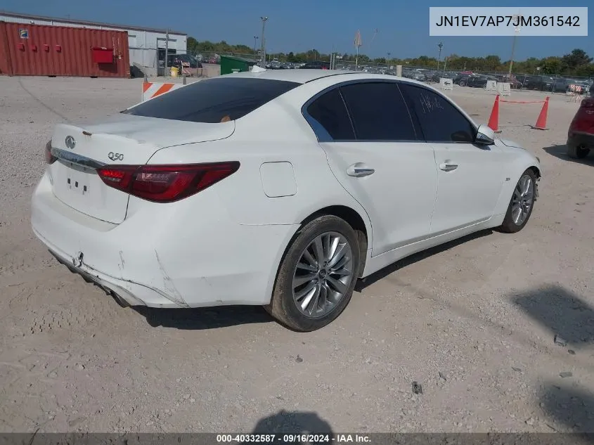 2018 Infiniti Q50 3.0T Luxe VIN: JN1EV7AP7JM361542 Lot: 40332587