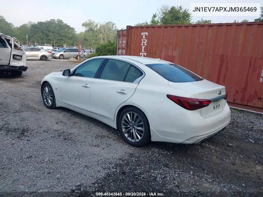 2018 Infiniti Q50 3.0T Luxe VIN: JN1EV7APXJM365469 Lot: 40343645