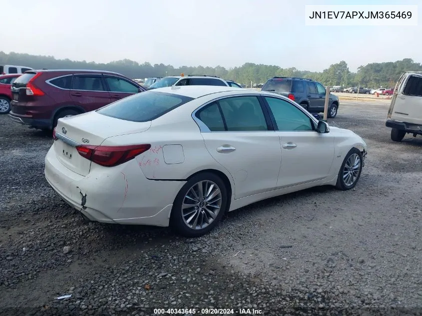 2018 Infiniti Q50 3.0T Luxe VIN: JN1EV7APXJM365469 Lot: 40343645