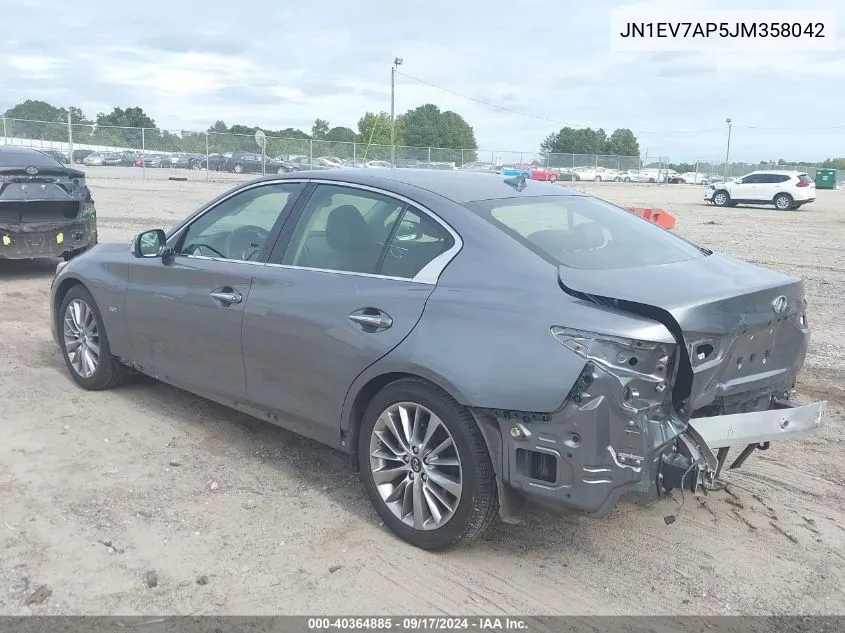 JN1EV7AP5JM358042 2018 Infiniti Q50 3.0T Luxe