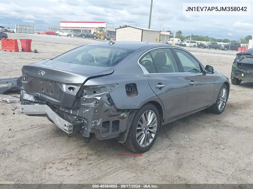 2018 Infiniti Q50 3.0T Luxe VIN: JN1EV7AP5JM358042 Lot: 40364885