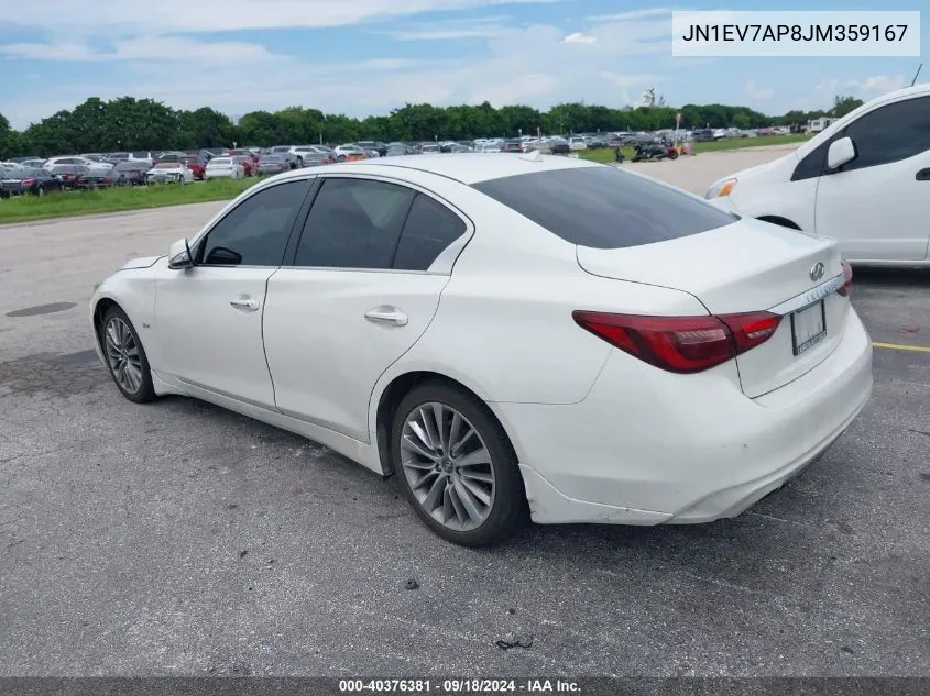 2018 Infiniti Q50 Luxe/Sport VIN: JN1EV7AP8JM359167 Lot: 40376381