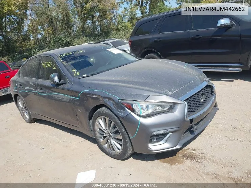 2018 Infiniti Q50 3.0T Luxe VIN: JN1EV7AR4JM442662 Lot: 40381230