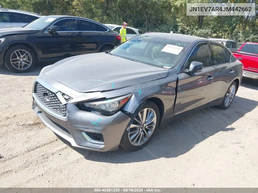 2018 Infiniti Q50 3.0T Luxe VIN: JN1EV7AR4JM442662 Lot: 40381230