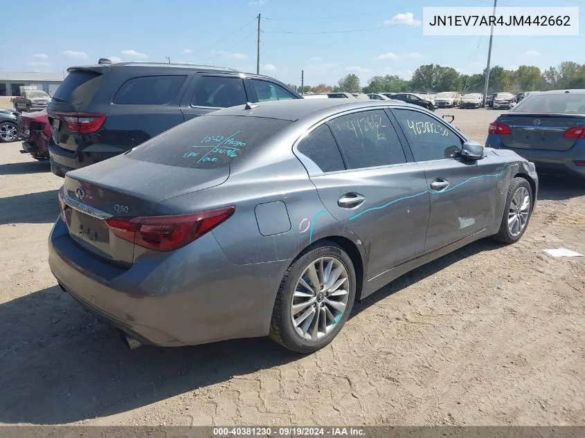 2018 Infiniti Q50 3.0T Luxe VIN: JN1EV7AR4JM442662 Lot: 40381230